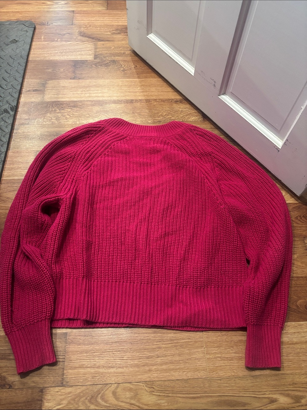 a new day Raspberry Ribbed V-Neck Sweater - Picture 3 of 3